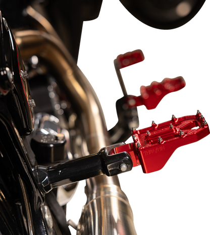 THRASHIN SUPPLY CO. Aggressor Foot Pegs - Rear- Red - HD '72-'25 TSC-2022-2-D