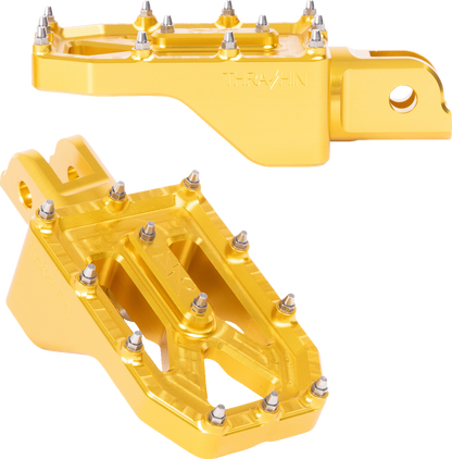 THRASHIN SUPPLY CO. Aggressor Foot Pegs - Front - Gold - FL/FX '18-'25 TSC-2022-5-SF