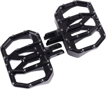 THRASHIN SUPPLY CO. Mini Aggressor Floorboards - Black - Front TSC-2031-1-SF