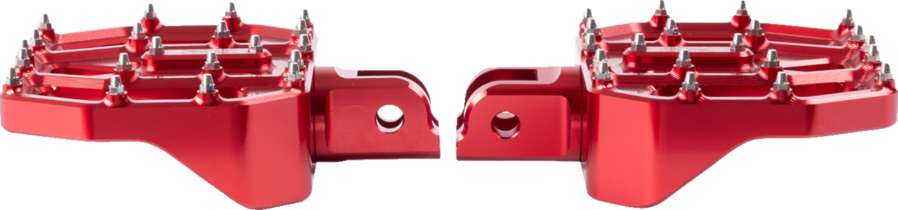 THRASHIN SUPPLY CO. Mini Aggressor Floorboards - Red - Front TSC-2031-2-SF