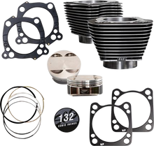 S&S CYCLE 132" Cylinder Kit - 4.500" Stroke - Black Granite w/Highlighted Fins - M8 910-0847A