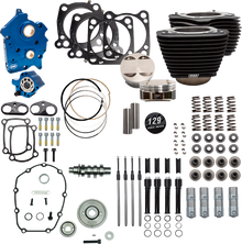 S&S CYCLE 129" Power Pack - 550 Gear Drive - Oil Cooled - Wrinkle Black w/o Highlight Fins - 107" M8 310-1228C
