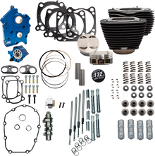 S&S CYCLE 132" Power Pack - 550 Chain Drive - Oil Cooled - Black w/o Highlight Fins - 114"/117" M8 310-1233C