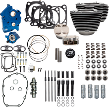S&S CYCLE 129" Power Pack - 550 Chain Drive - Oil Cooled - Wrinkle Black w/Highlight Fins - 107" M8 310-1225C