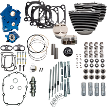 S&S CYCLE 129" Power Pack - 550 Chain Drive - Oil Cooled - Wrinkle Black w/Highlight Fins - 107" M8 310-1223C