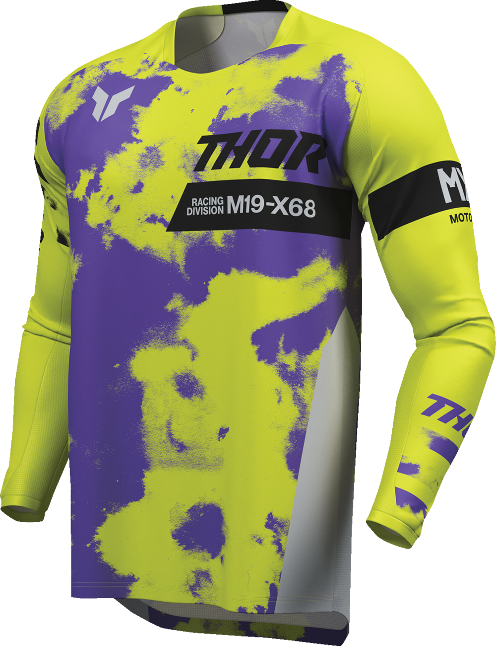 THOR Youth Launchmode Bleach Jersey - Gray/Acid - XS 2912-2579