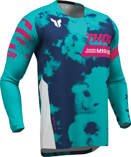 THOR Youth Launchmode Bleach Jersey - White/Aqua - Medium 2912-2587