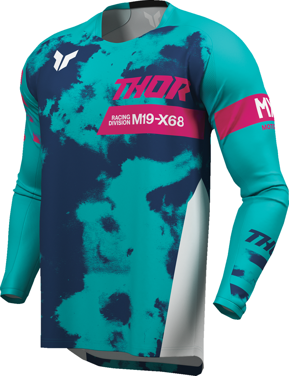 THOR Youth Launchmode Bleach Jersey - White/Aqua - Medium 2912-2587
