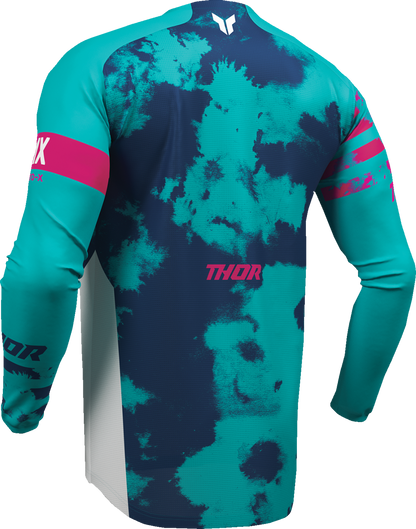 THOR Youth Launchmode Bleach Jersey - White/Aqua - Medium 2912-2587