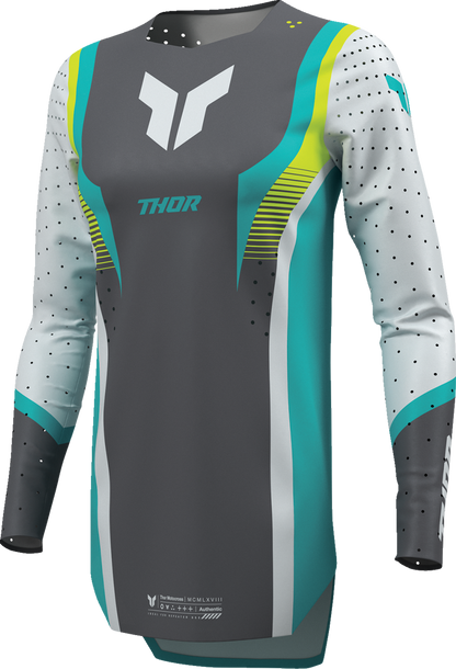 THOR Women's Sportmode Velocity Jersey - Gray/Aqua - Large 2911-0338