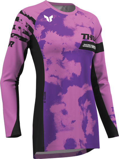 THOR Women's Launchmode Bleach Jersey - Black/Orchid - XL 2911-0344