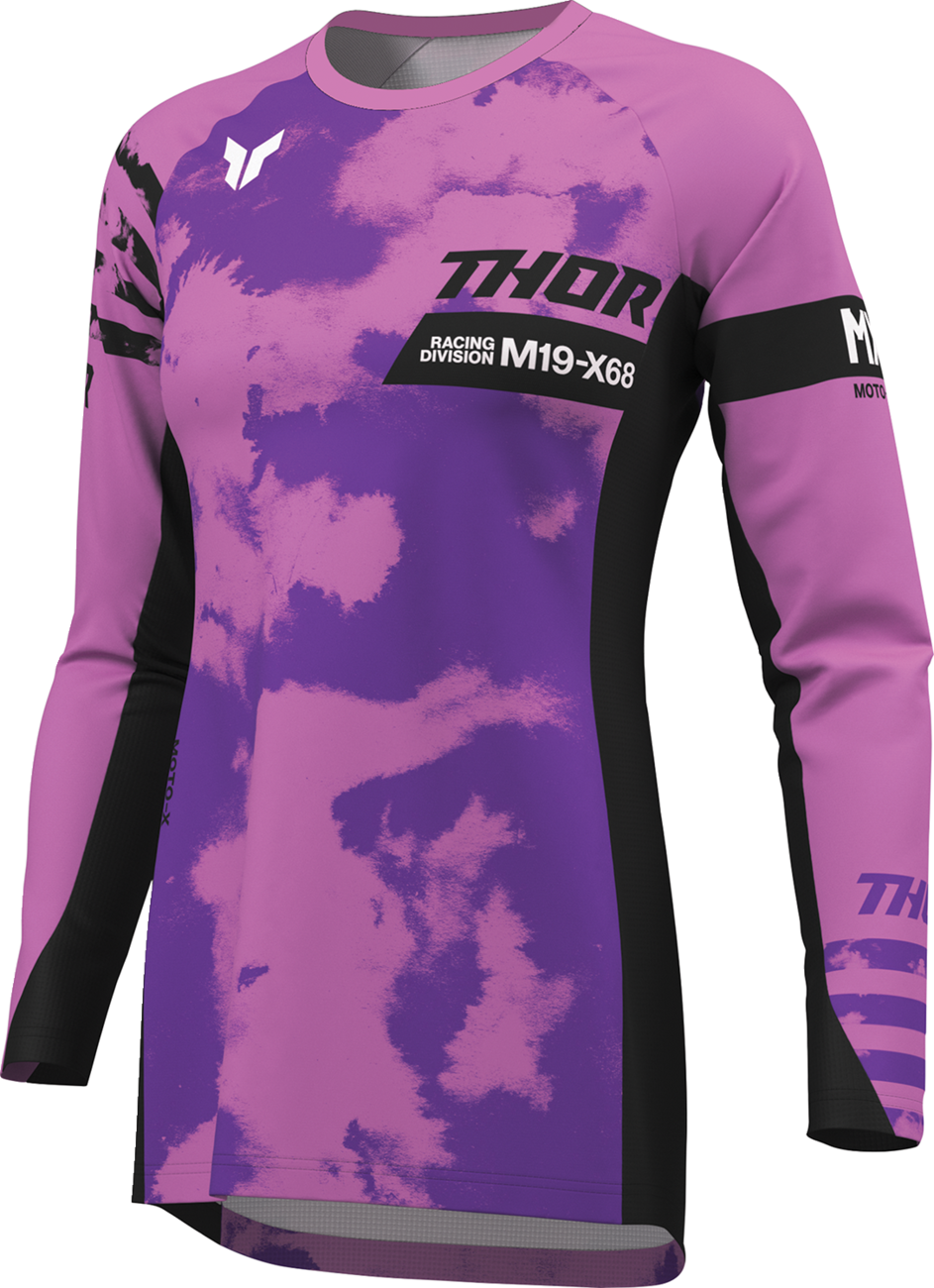 THOR Women's Launchmode Bleach Jersey - Black/Orchid - XL 2911-0344