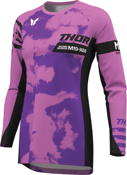 THOR Women's Launchmode Bleach Jersey - Black/Orchid - XL 2911-0344