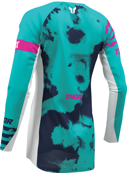THOR Women's Launchmode Bleach Jersey - White/Aqua - XS 2911-0345