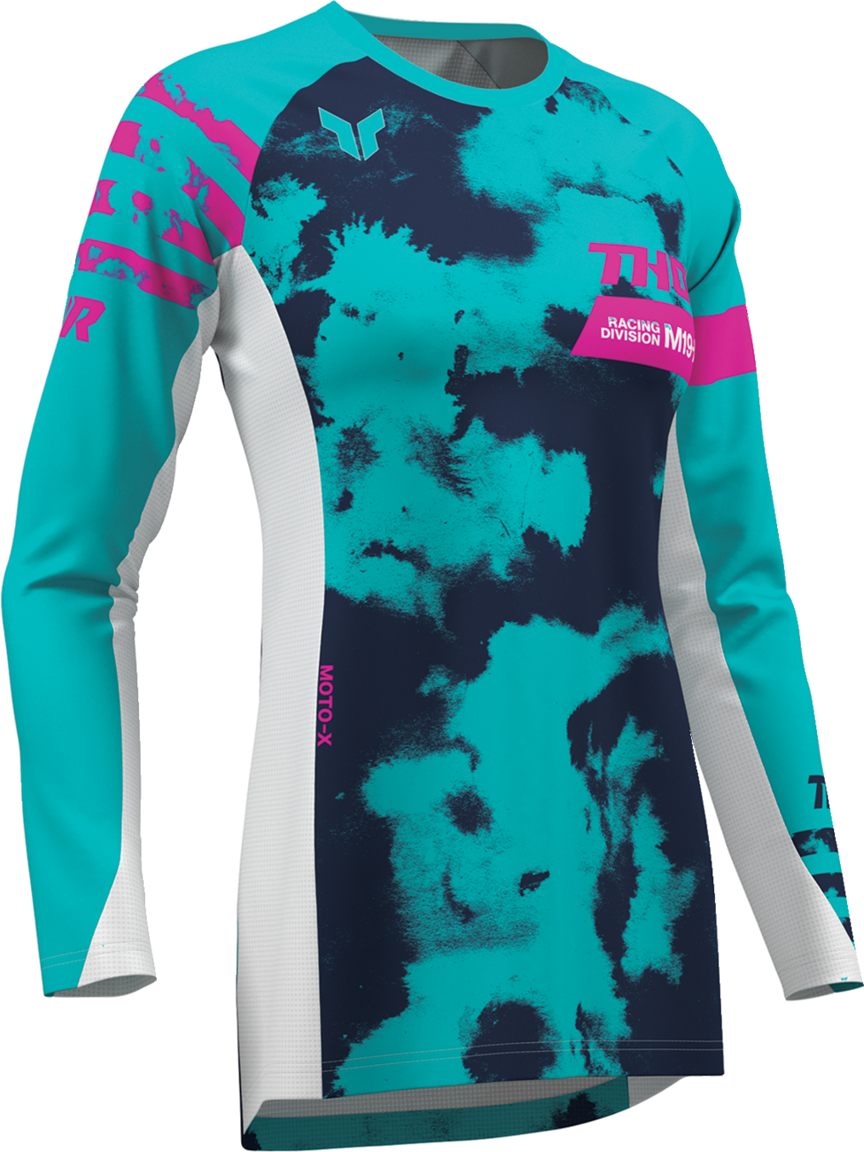 THOR Women's Launchmode Bleach Jersey - White/Aqua - Large 2911-0348