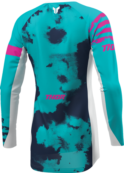 THOR Women's Launchmode Bleach Jersey - White/Aqua - Large 2911-0348