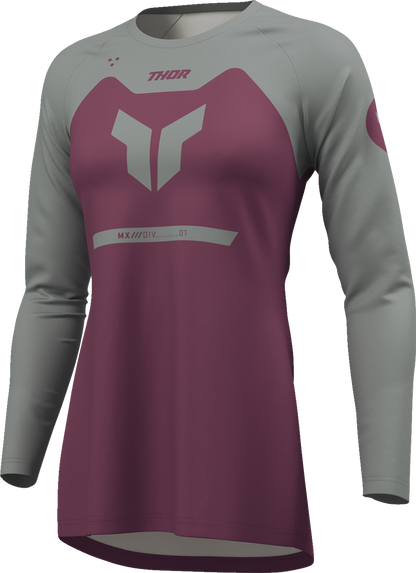 THOR Women's Ridemode Menace Jersey - Purple/Gray - Large 2911-0380