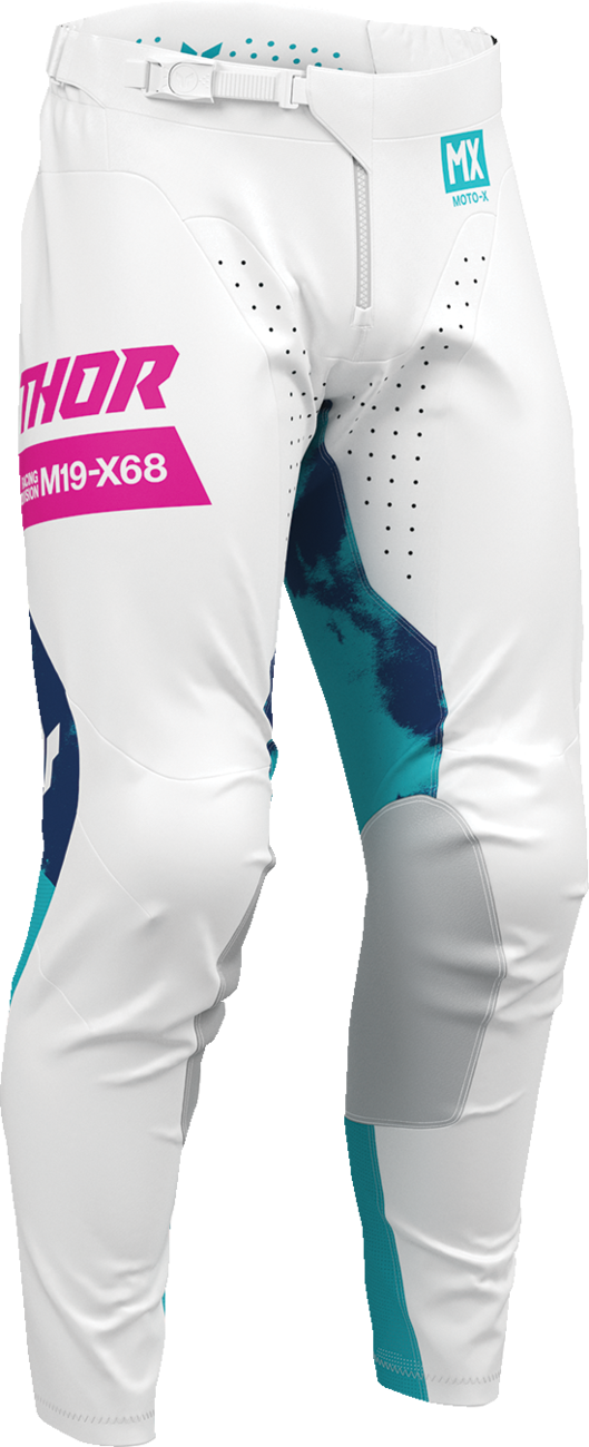 THOR Launchmode Bleach Pants - White/Aqua - US 40 2901-12318
