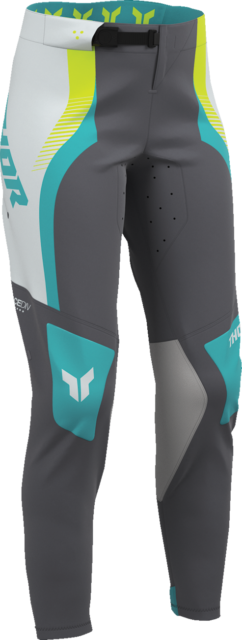 THOR Women's Sportmode Velocity Pants - Gray/Aqua - US 9/10 2902-0412