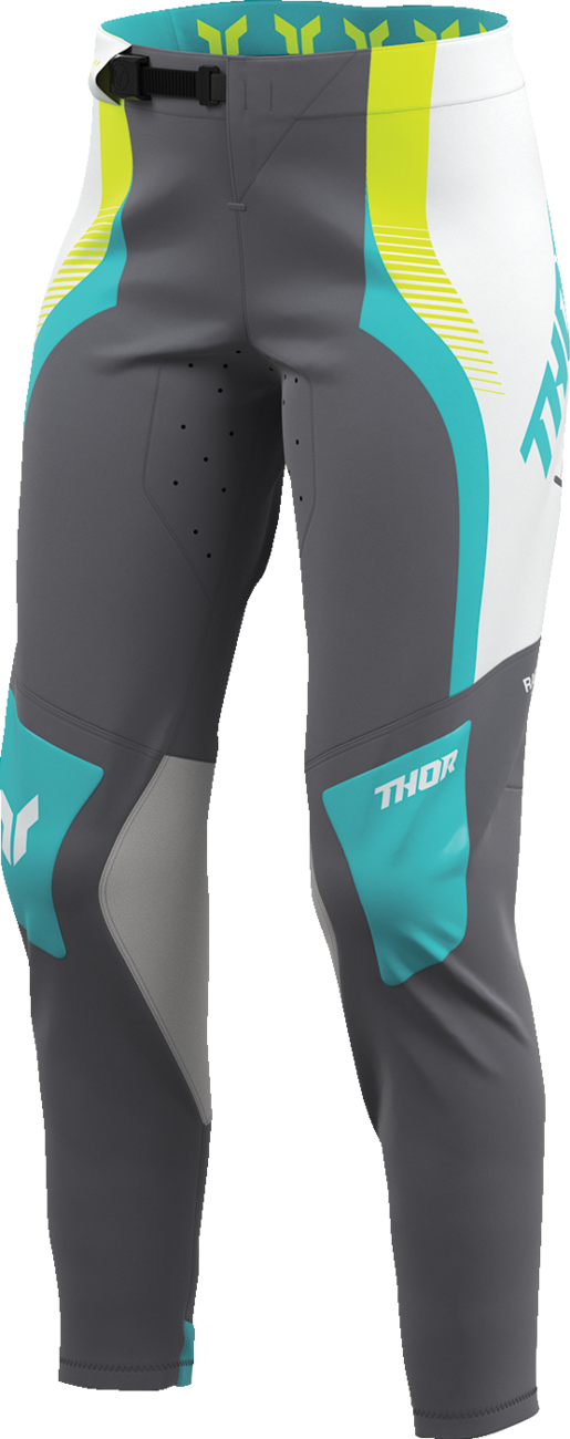 THOR Women's Sportmode Velocity Pants - Gray/Aqua - US 9/10 2902-0412