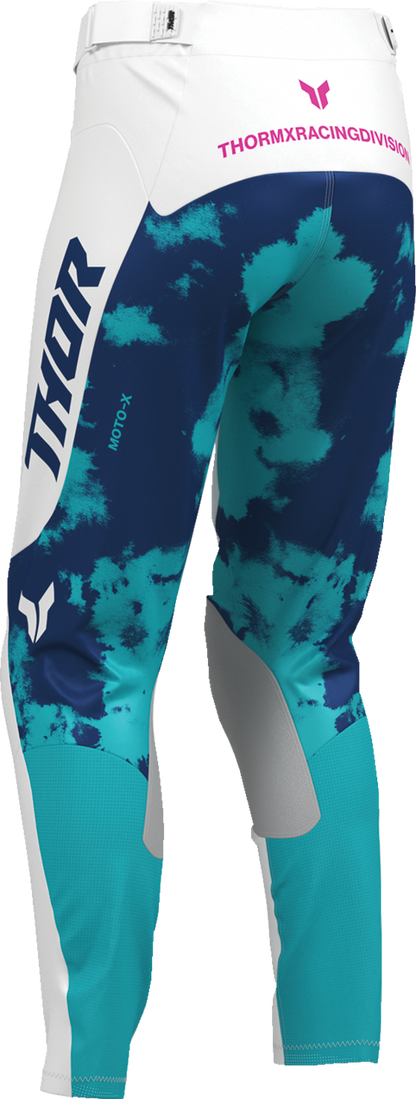 THOR Women's Launchmode Bleach Pants - White/Aqua - US 9/10 2902-0420