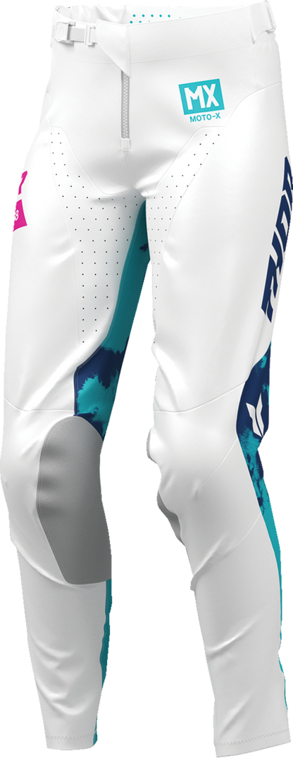 THOR Women's Launchmode Bleach Pants - White/Aqua - US 9/10 2902-0420