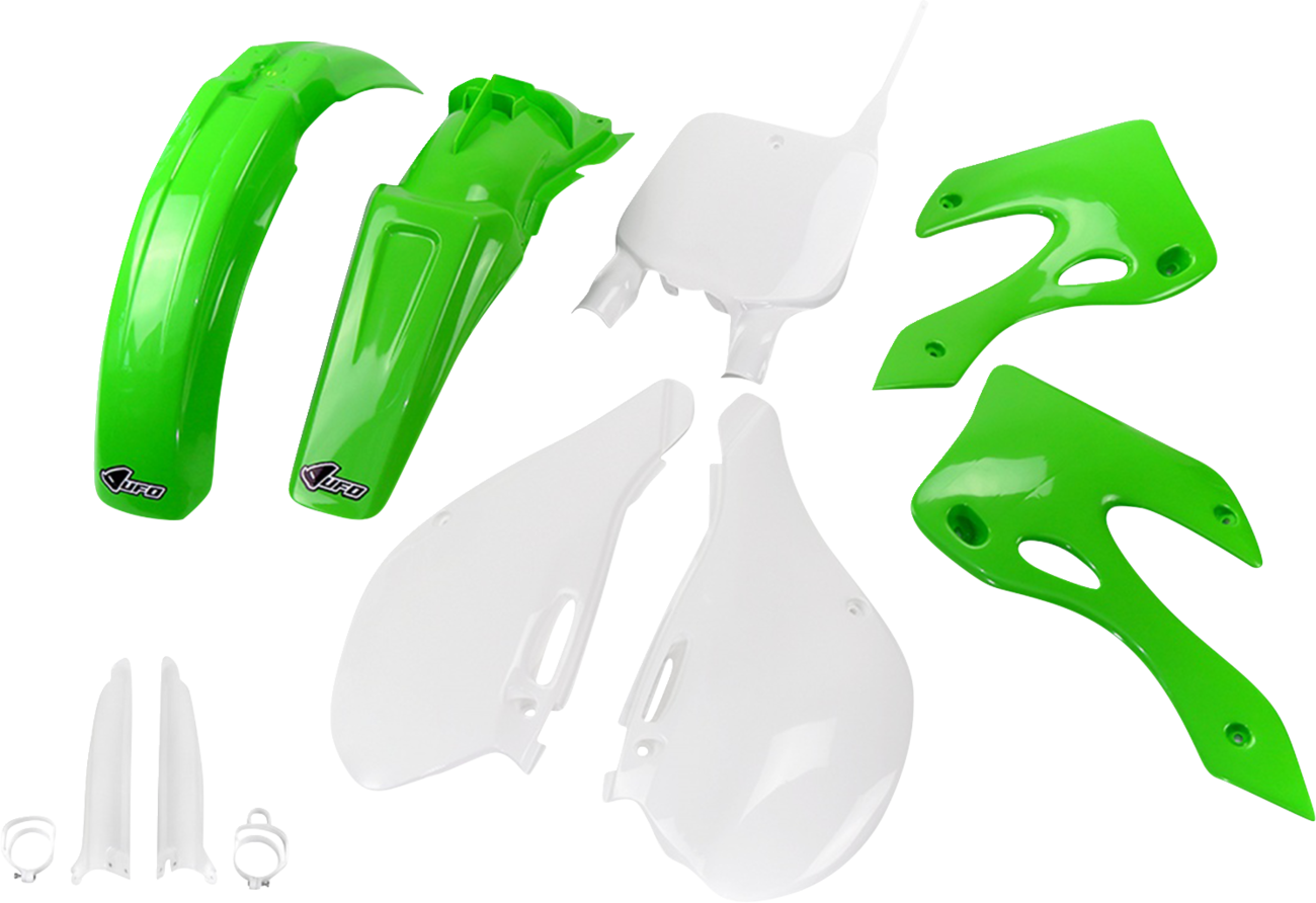 UFO Body Kit - OEM Green/White - Kawasaki - KX '99-'02 KAKIT200F@999