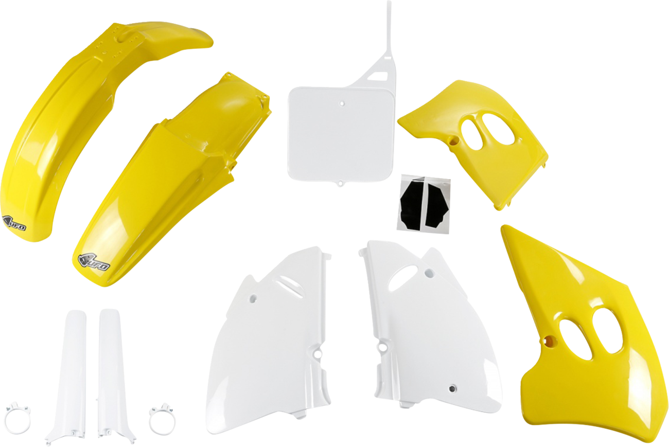 UFO Body Kit - '94-'95 OEM Yellow/White - Kawasaki - KX '93-'95 SUKIT394F@999