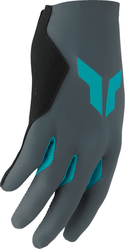 THOR Women's Sportmode Iconic Gloves - Gray/Aqua - Large 3331-0282