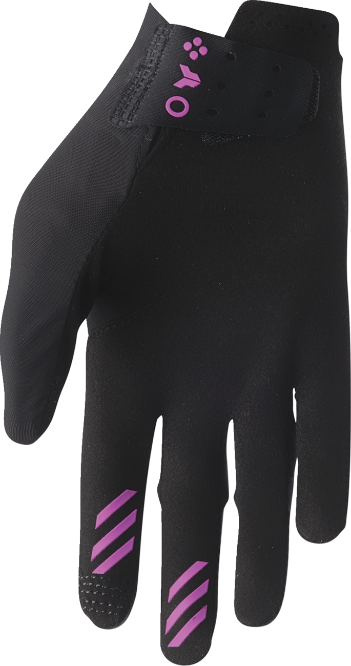 THOR Women's Sportmode Iconic Gloves - Black/Orchid - Medium 3331-0285