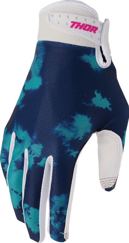 THOR Youth Launchmode Bleach Gloves - White/Aqua - Large 3332-1916