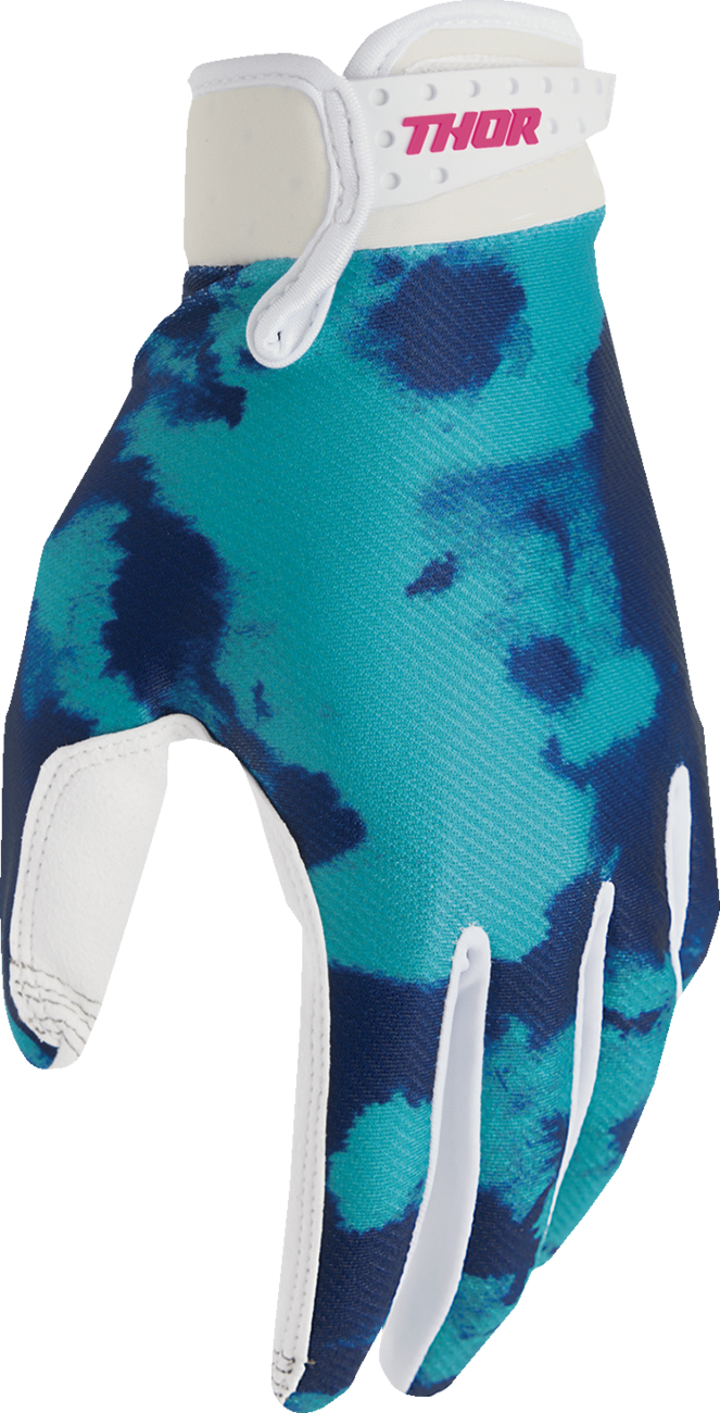 THOR Youth Launchmode Bleach Gloves - White/Aqua - Small 3332-1914