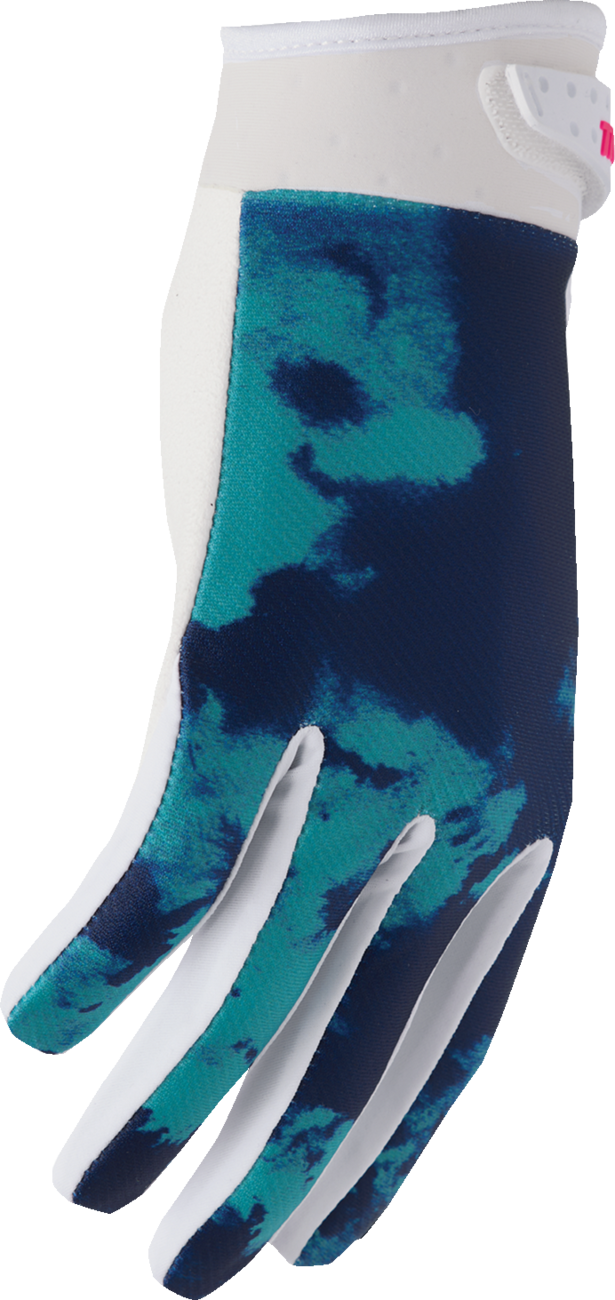 THOR Youth Launchmode Bleach Gloves - White/Aqua - Large 3332-1916