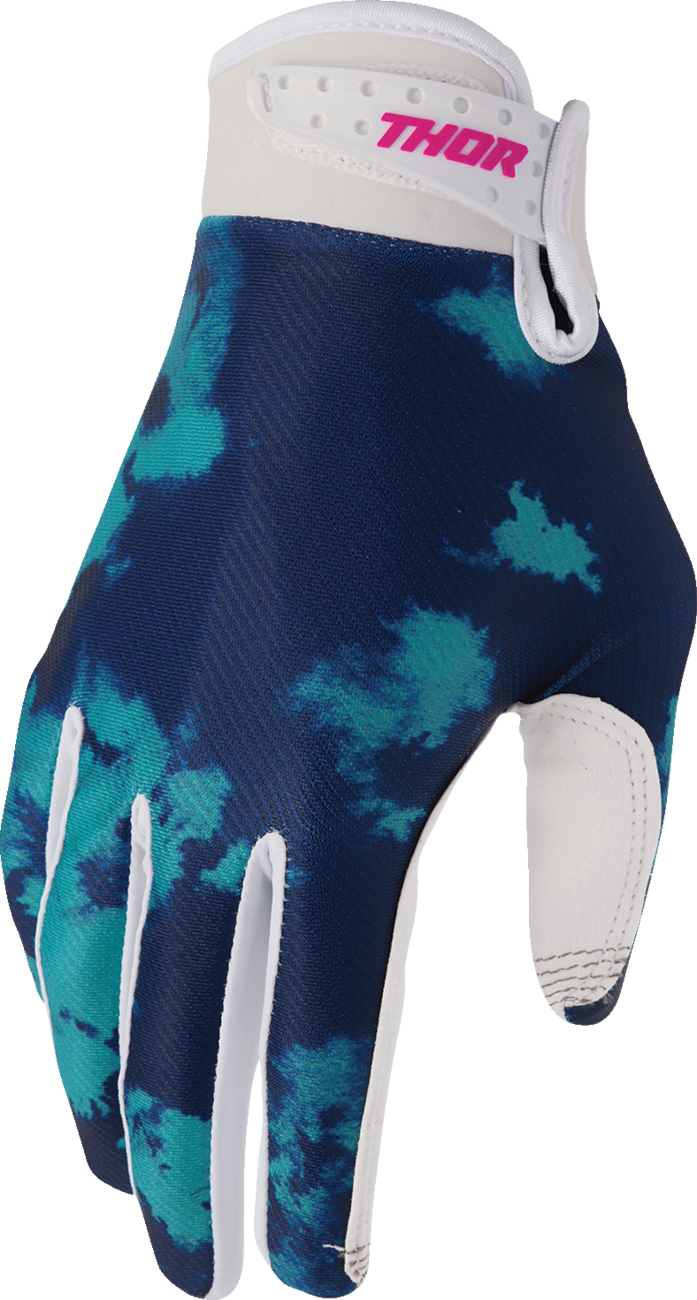 THOR Launchmode Bleach Gloves - White/Aqua - XL 3330-8329