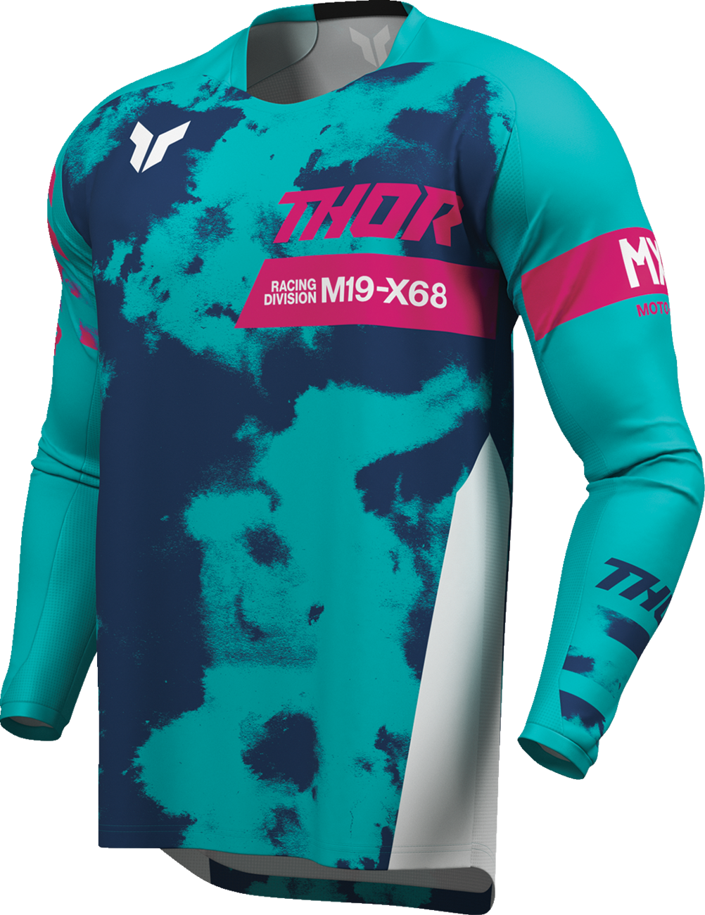 THOR Launchmode Bleach Jersey - White/Aqua - Large 2910-8408