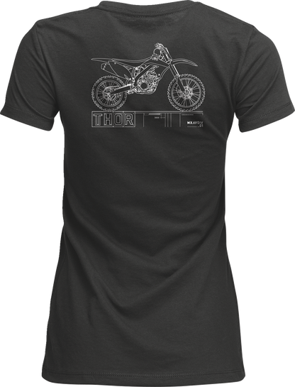 THOR Women's Blueprint T-Shirt - Charcoal - Large 3031-4324