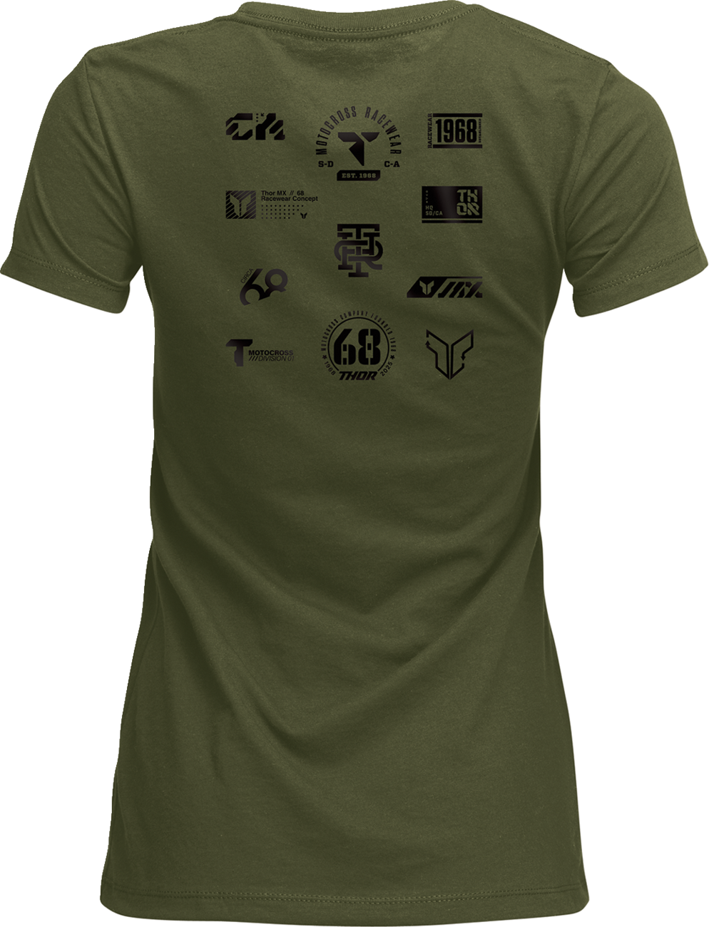 THOR Women's Patched Up T-Shirt - Military Green - Small 3031-4334