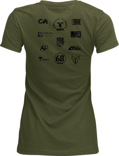 THOR Women's Patched Up T-Shirt - Military Green - Large 3031-4336
