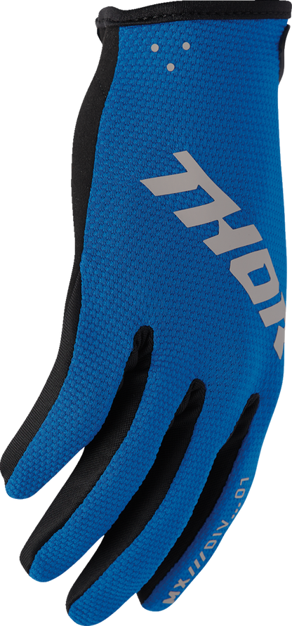 THOR Youth Ridemode Static Gloves - Blue - Large 3332-1933
