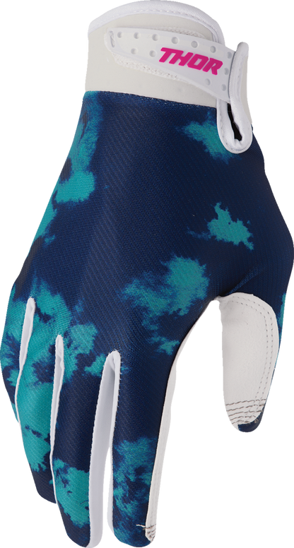 THOR Launchmode Bleach Gloves - White/Aqua - Large 3330-8328