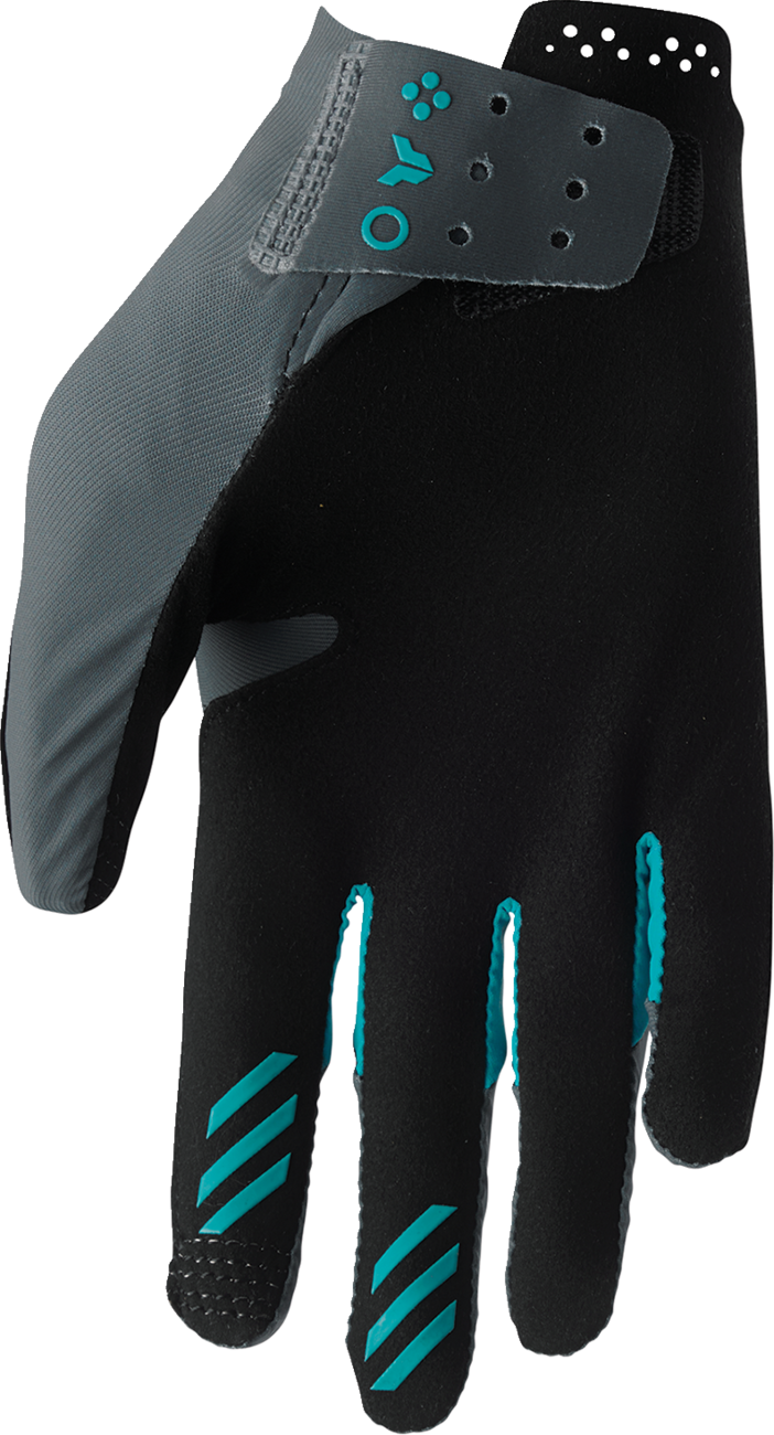 THOR Women's Sportmode Iconic Gloves - Gray/Aqua - XL 3331-0283