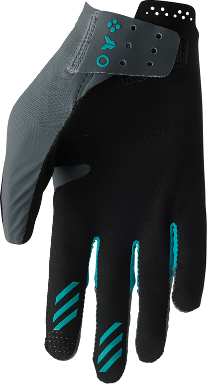 THOR Women's Sportmode Iconic Gloves - Gray/Aqua - XL 3331-0283