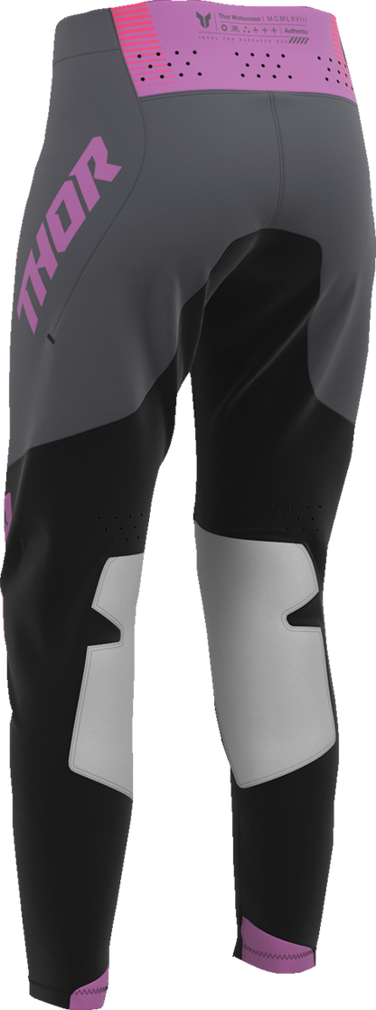 THOR Women's Sportmode Velocity Pants - Black/Orchid - US 9/10 2902-0404