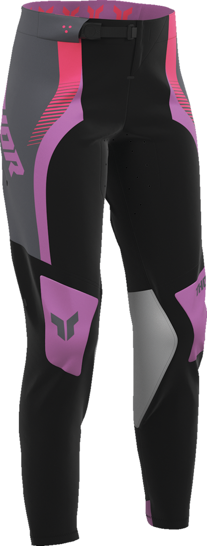 THOR Women's Sportmode Velocity Pants - Black/Orchid - US 13/14 2902-0406