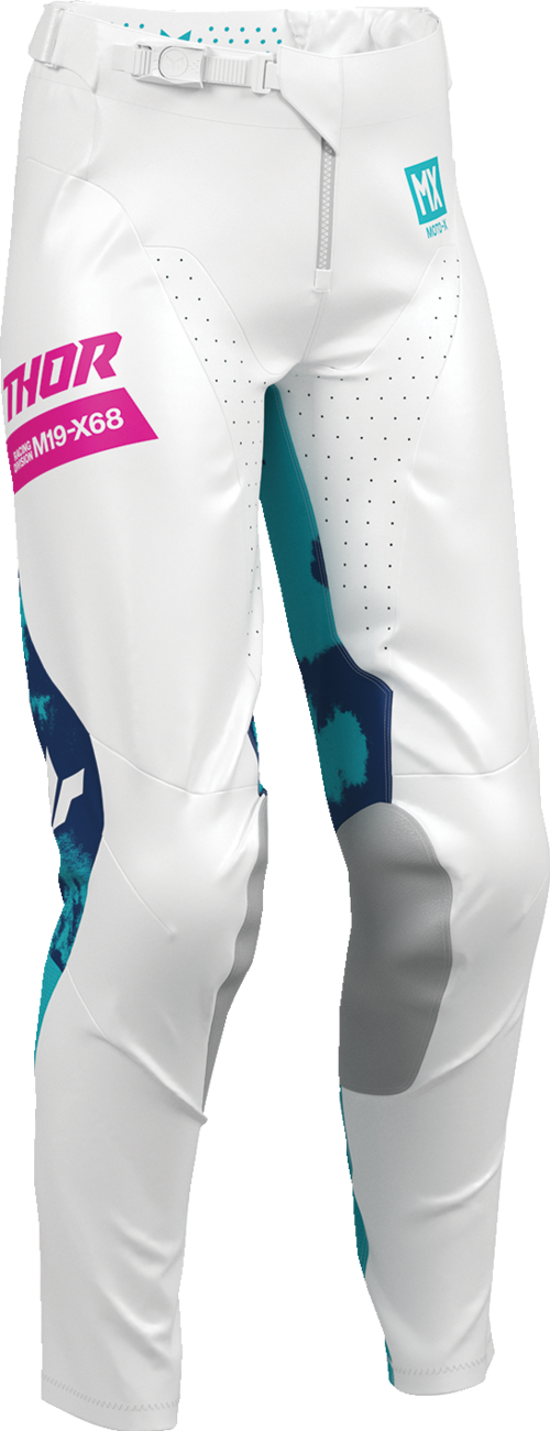 THOR Women's Launchmode Bleach Pants - White/Aqua - US 5/6 2902-0418
