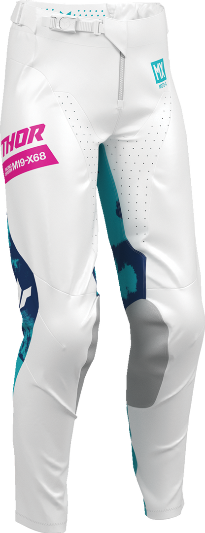 THOR Women's Launchmode Bleach Pants - White/Aqua - US 5/6 2902-0418