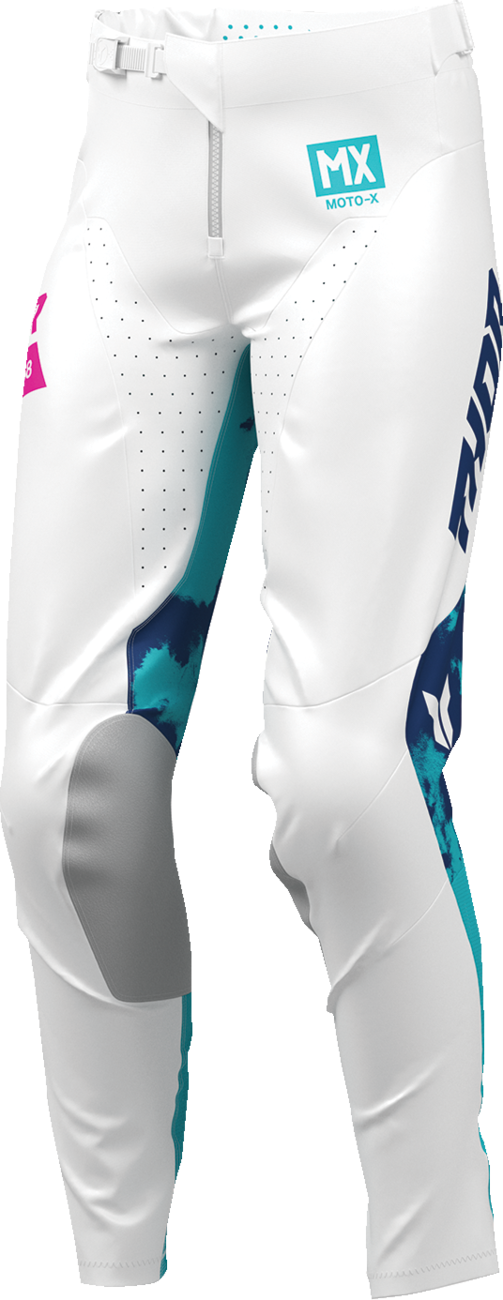 THOR Women's Launchmode Bleach Pants - White/Aqua - US 5/6 2902-0418