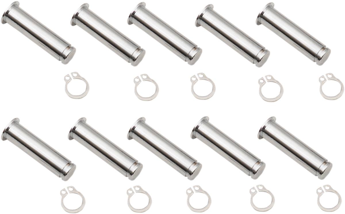 DRAG SPECIALTIES Pivot Pin/Clip Kit - Lever - 10 Pack - Chrome 74112