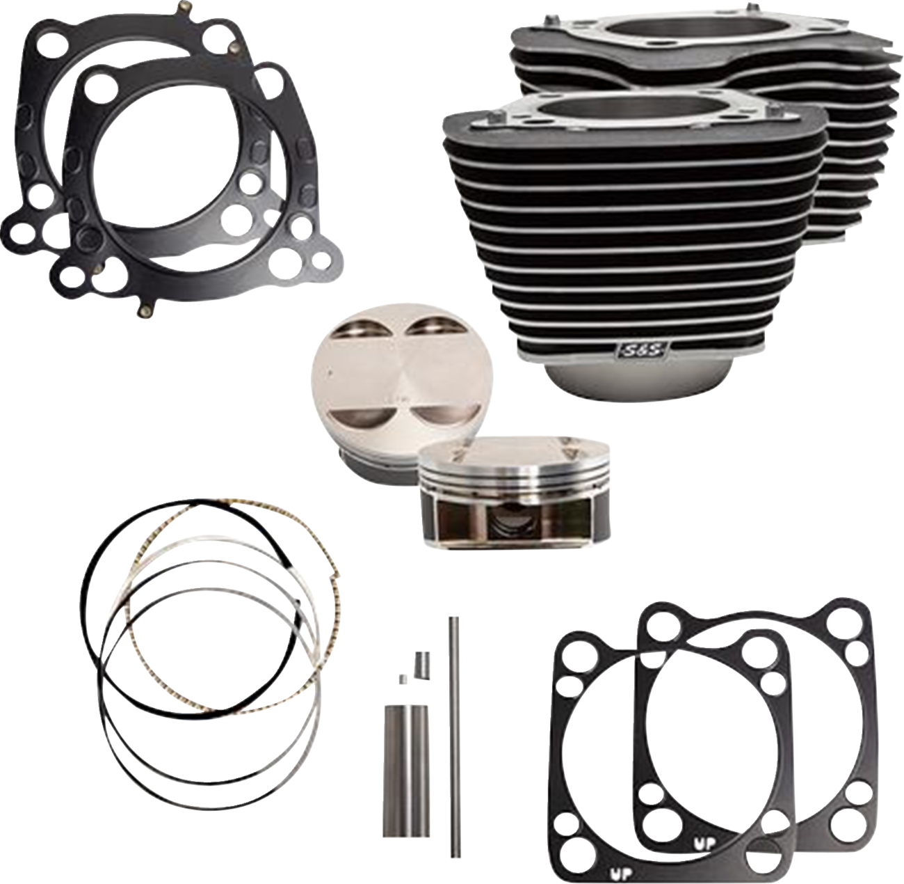S&S CYCLE Cylinder Kit - 124" Big Bore - Wrinkle Black w/Highlights - 107" M8 910-0625A