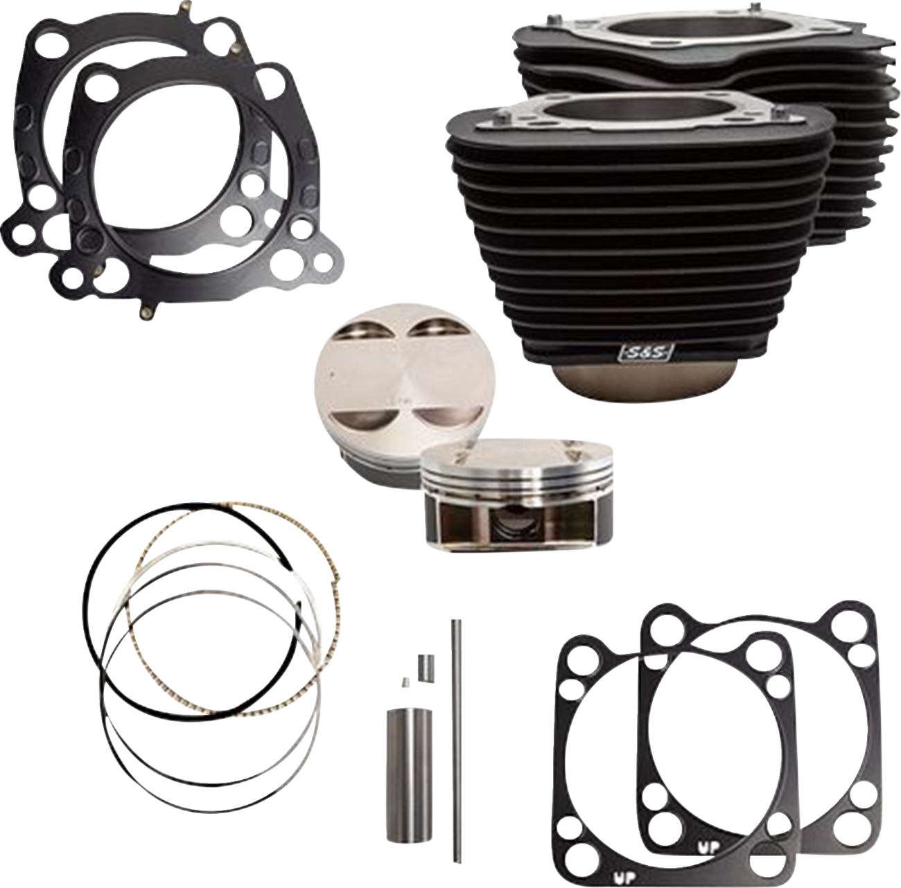 S&S CYCLE Cylinder Kit - 124" Big Bore - Wrinkle Black w/o Highlights - 107" M8 910-0681A